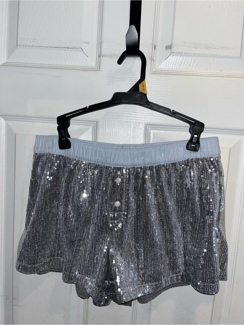 Woman’s Wild Fable Sleepwear Size Medium Silver Sequin Ladies Boxer Shorts